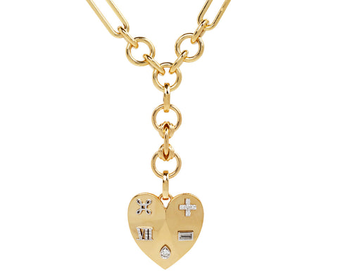 Ever Growing Love Vivacity Faceted Heart Mixed Clip Chain Necklace