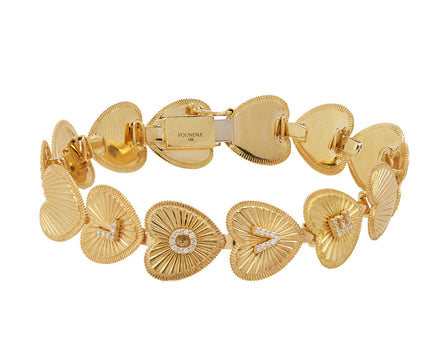 Foundrae Diamond Love Heart Token Bracelet