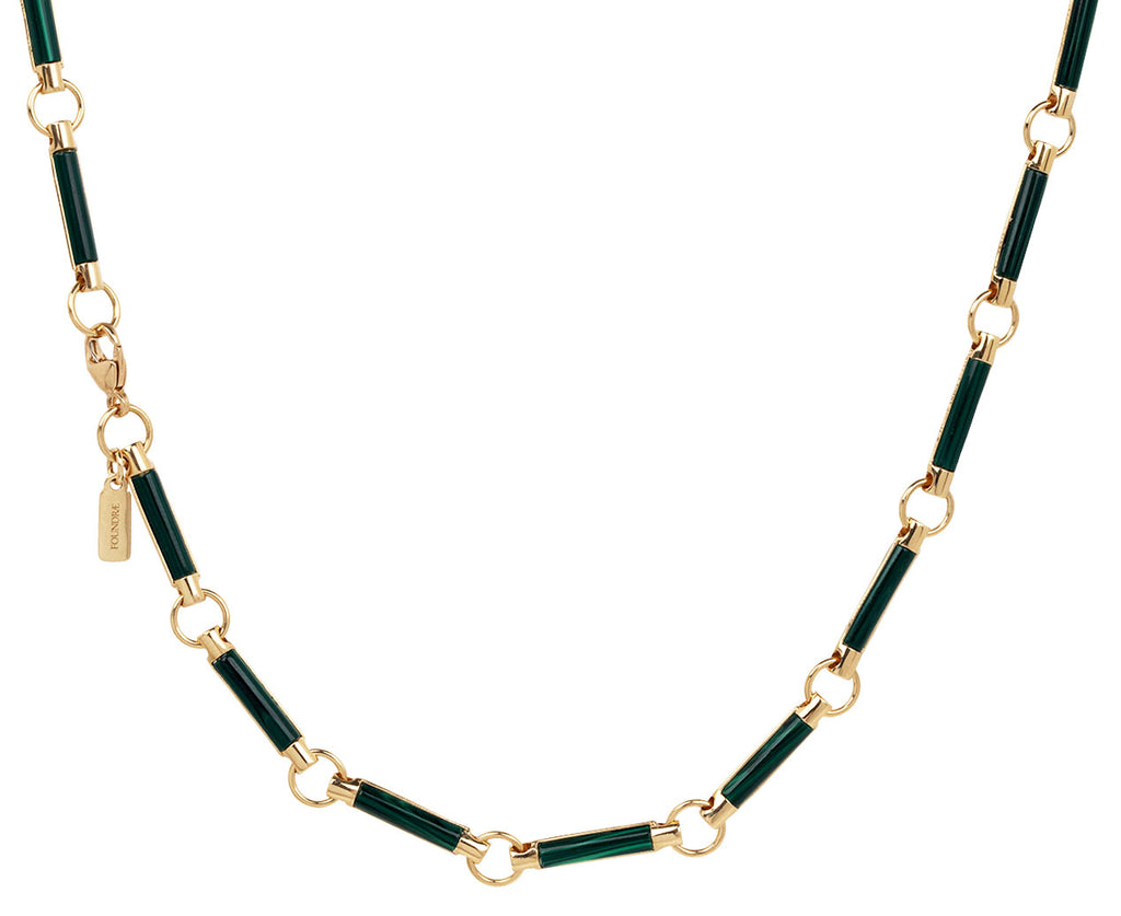 Malachite Stone Chain Necklace