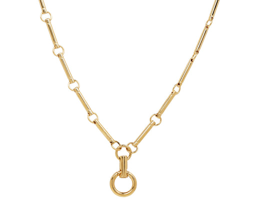Gold Element Clock Weight Chain Necklace