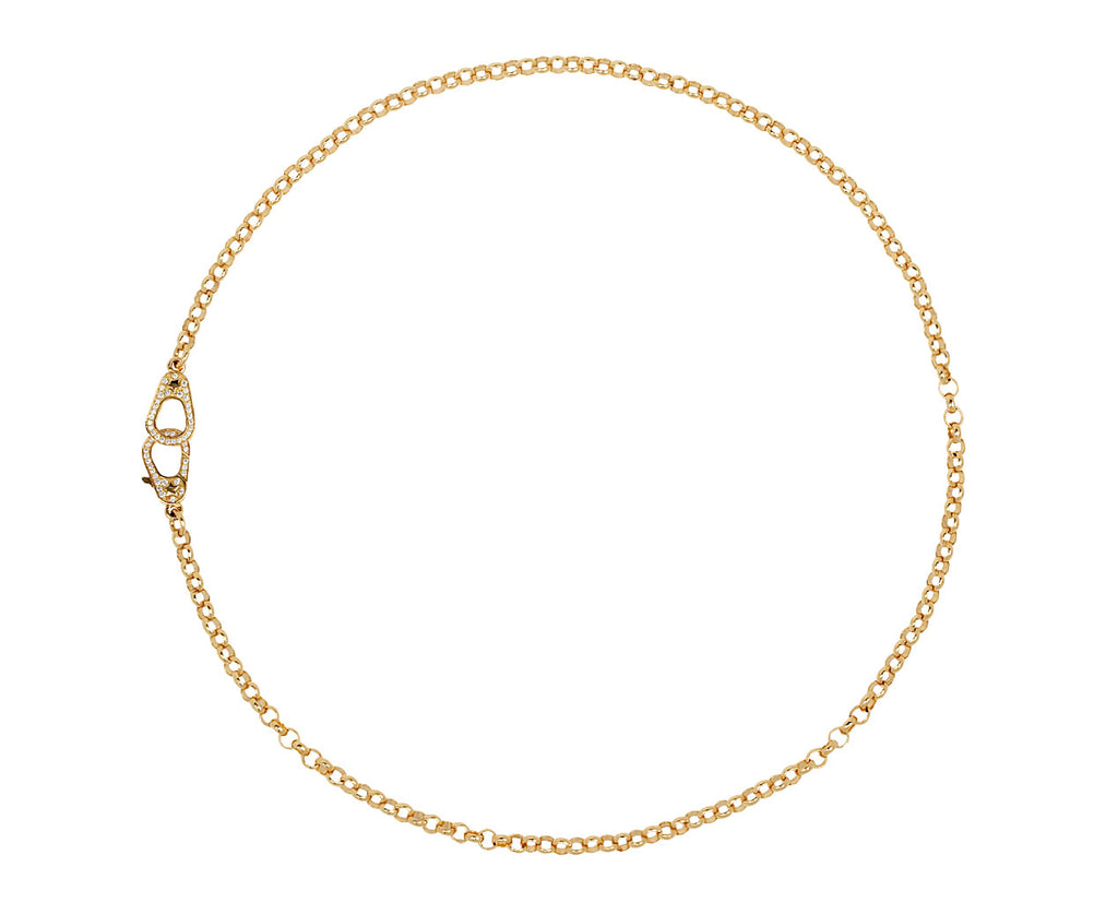 Medium Belcher Small Diamond Sister Hook Chain Necklace