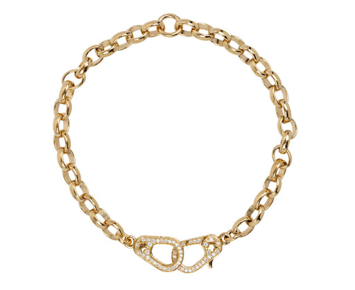 Foundrae Heavy Belcher Chain Diamond Sister Hook Bracelet