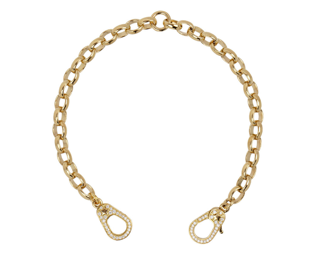 Foundrae Heavy Belcher Chain Diamond Sister Hook Bracelet Clasp Open