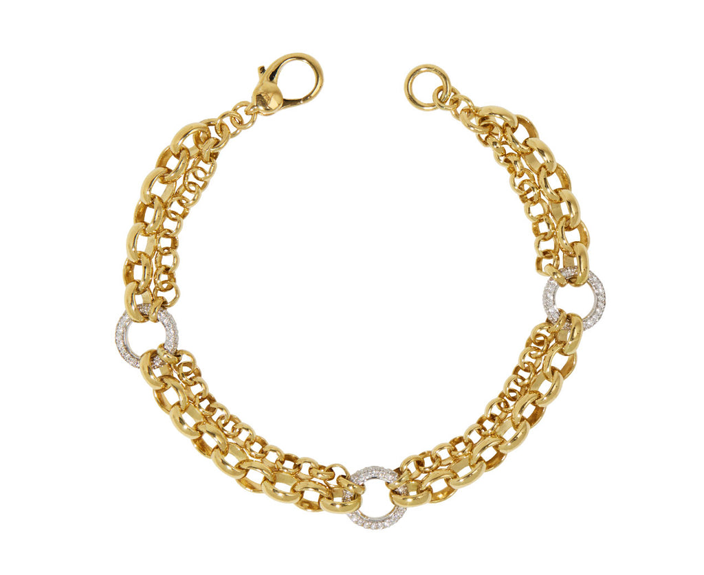 Heavy Mixed Belcher Diamond Bracelet