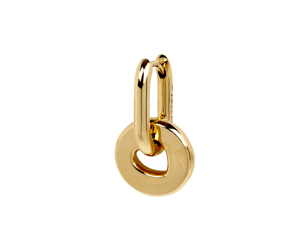 Foundrae Petite Chubby Fob Link Thin Heart Beat SINGLE Earring Angle
