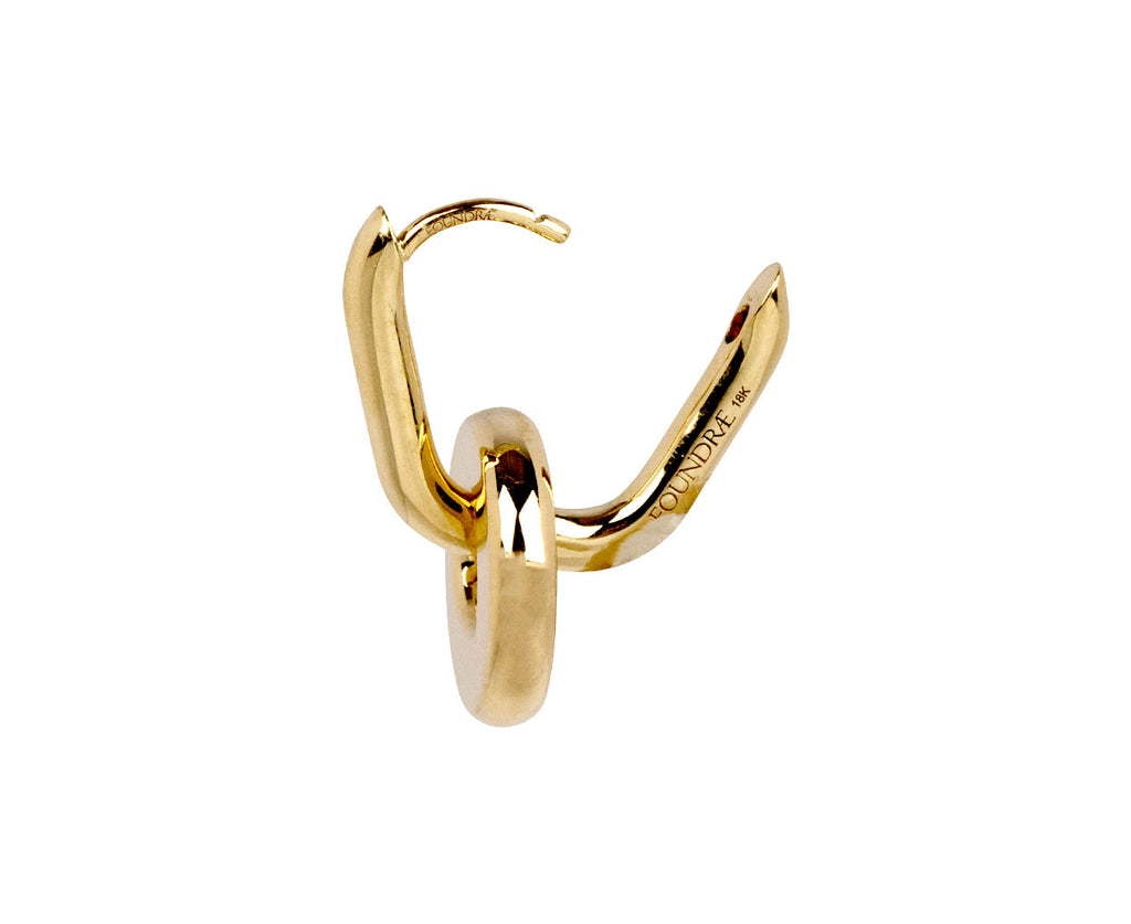 Foundrae Petite Chubby Fob Link Thin Heart Beat SINGLE Earring Clasp Open