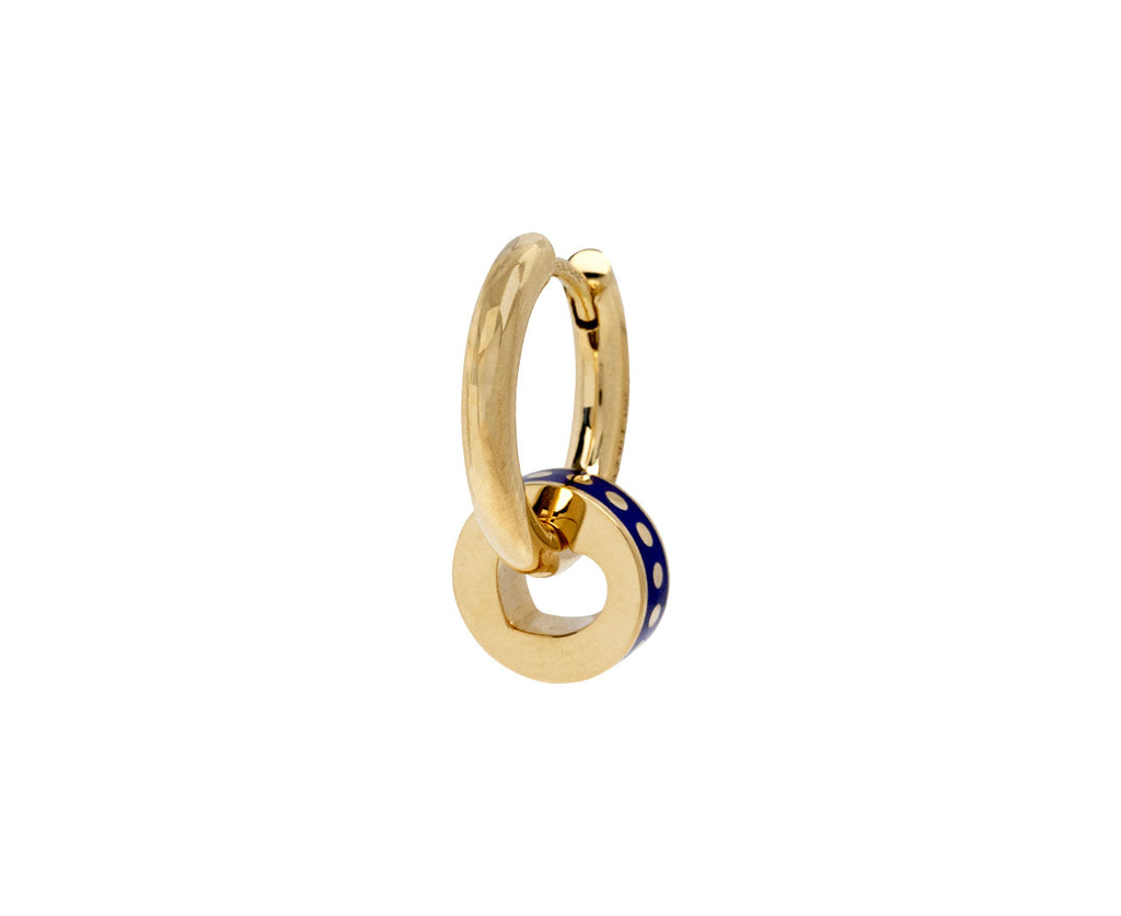 Foundrae Small Chubby Hoop Karma Heart Beat SINGLE Earring