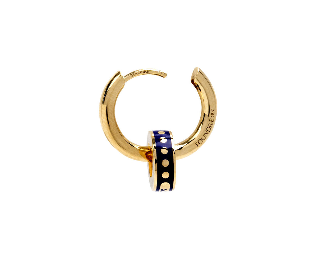 Foundrae Small Chubby Hoop Karma Heart Beat SINGLE Earring
