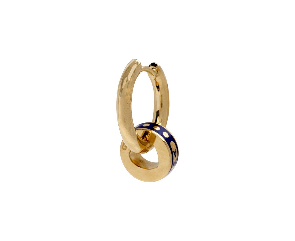 Foundrae Small Chubby Hoop Karma Heart Beat SINGLE Earring Angle Side