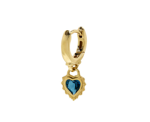 London Blue Topaz Heart Drop SINGLE Earring