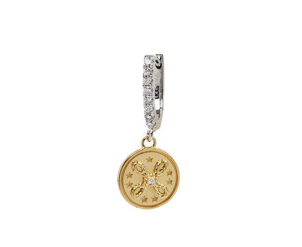 Mini Medallion True Love SINGLE Hoop Earring