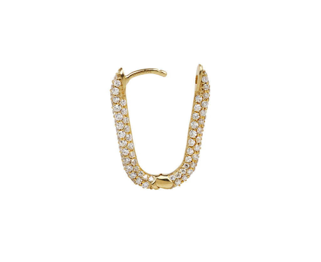 Small Pave Chubby Fob Earring