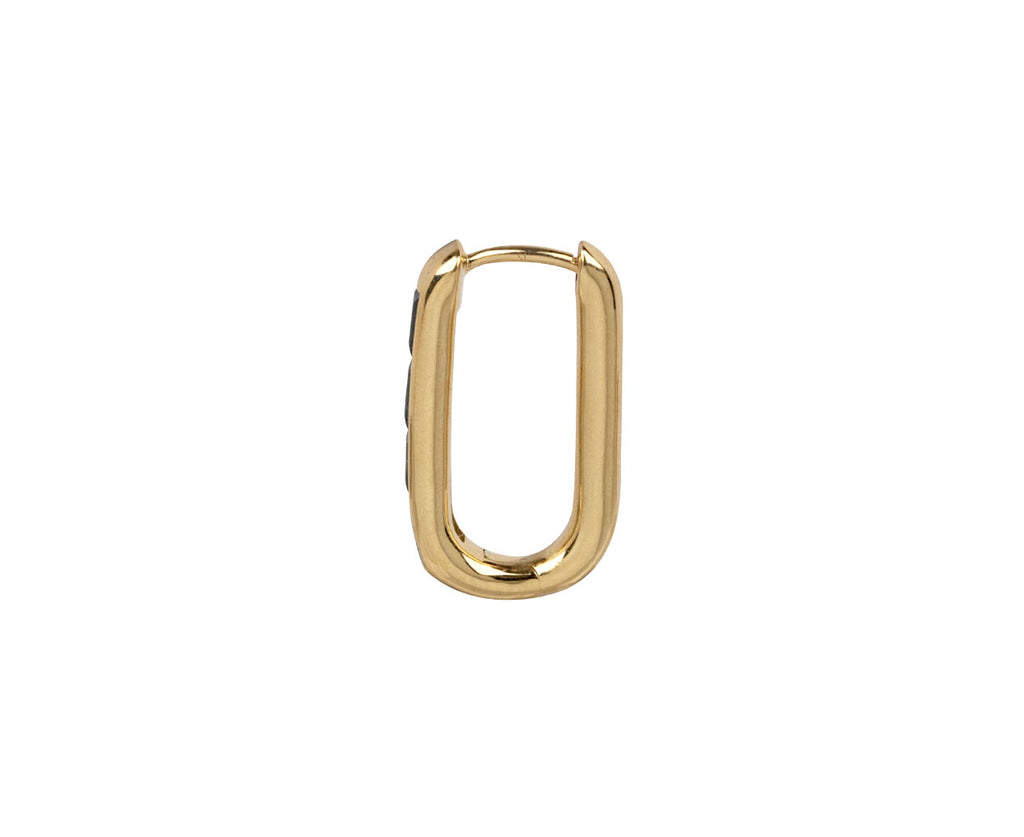 Baguette London Blue Topaz Fob SINGLE Hoop Earring
