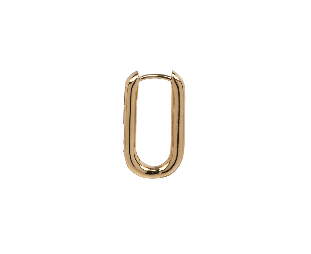 Baguette Champagne Citrine Fob SINGLE Hoop Earring