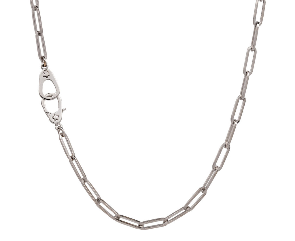 Foundrae White Gold Classic Fob Link Sister Hook Chain Necklace