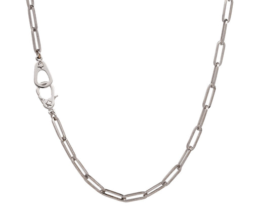 Foundrae White Gold Classic Fob Link Sister Hook Chain Necklace