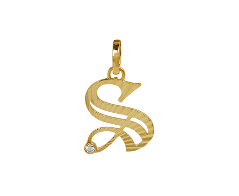 Medium Initial 'S' Pendant with Push Gate ONLY