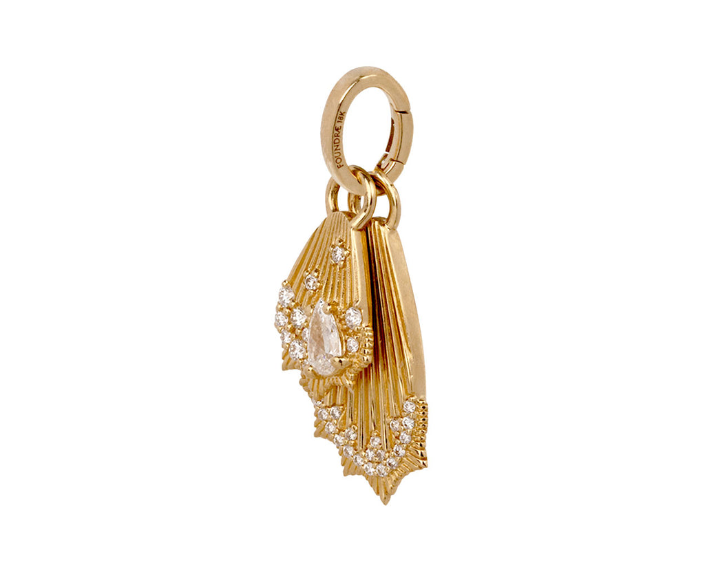 Diamond Encrusted Miniature Butterfly Wings Charm with Push Gate - TWISTonline 