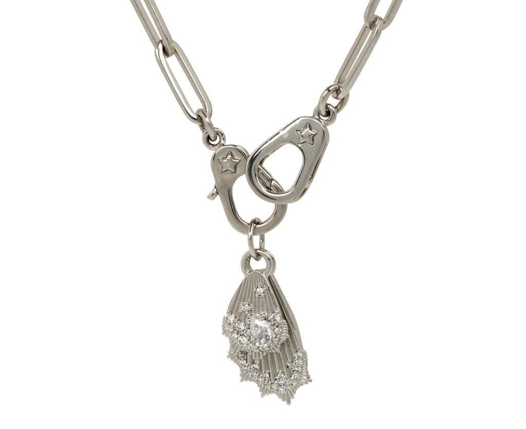 White Gold Diamond Encrusted Miniature Butterfly Wings Charm ONLY