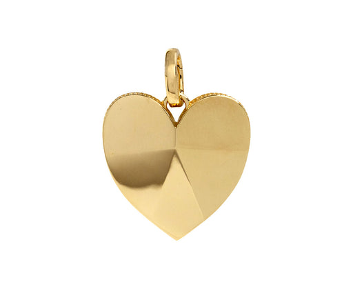 Faceted Heart Pendant with Push Gate