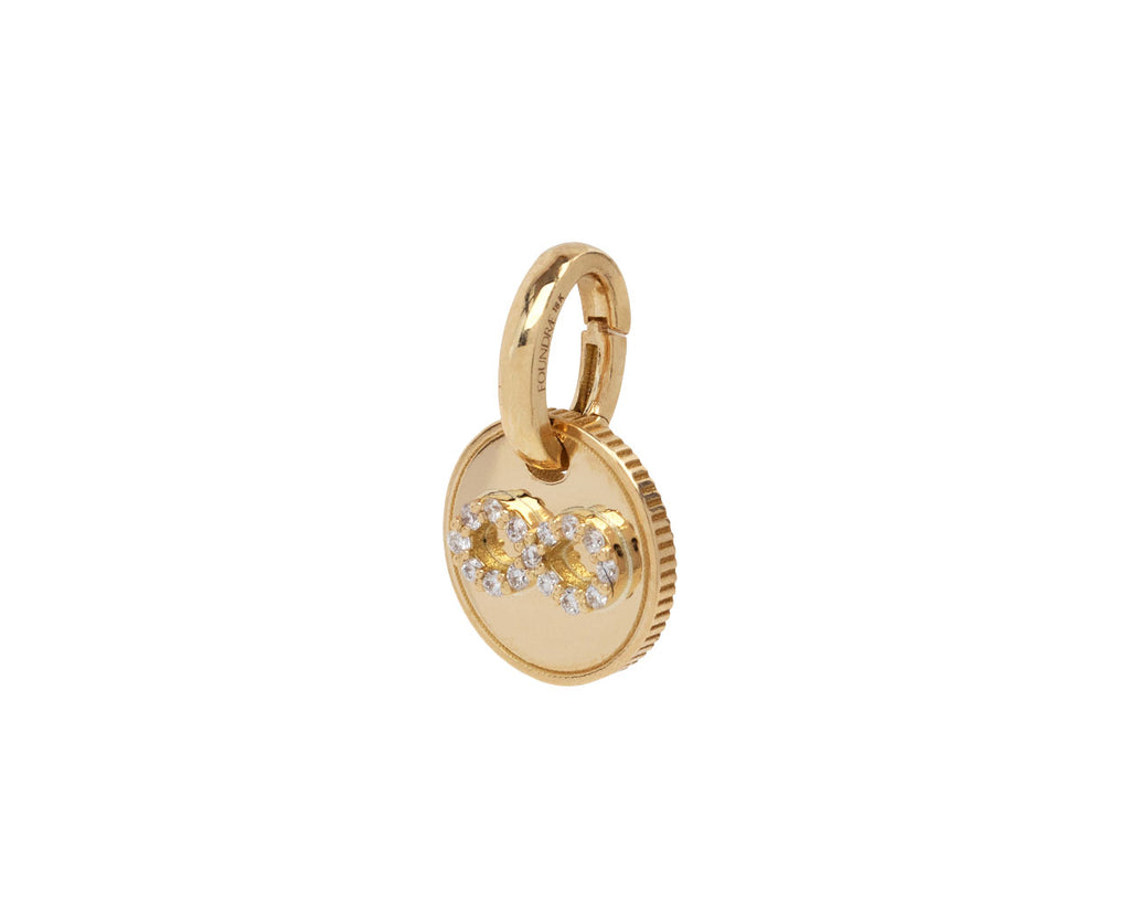 Foundrae Diamond Infinity Mini Coin and Push Gatet ONLY Side View