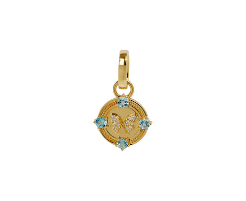 Swiss Blue Topaz Butterfly Miniature Medallion with Push Gate ONLY