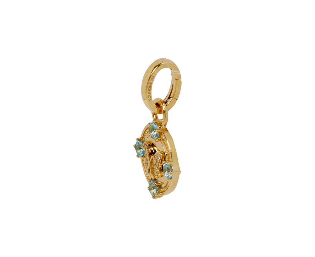 Swiss Blue Topaz Butterfly Miniature Medallion with Push Gate ONLY