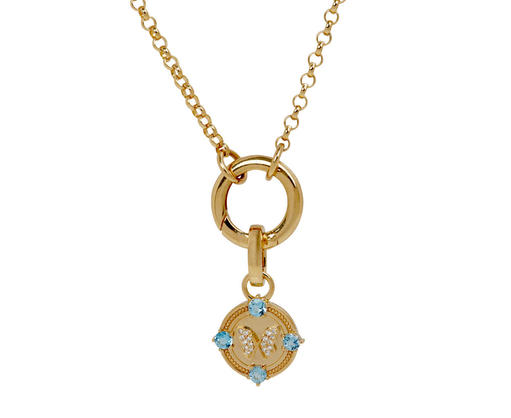Swiss Blue Topaz Butterfly Miniature Medallion with Push Gate ONLY