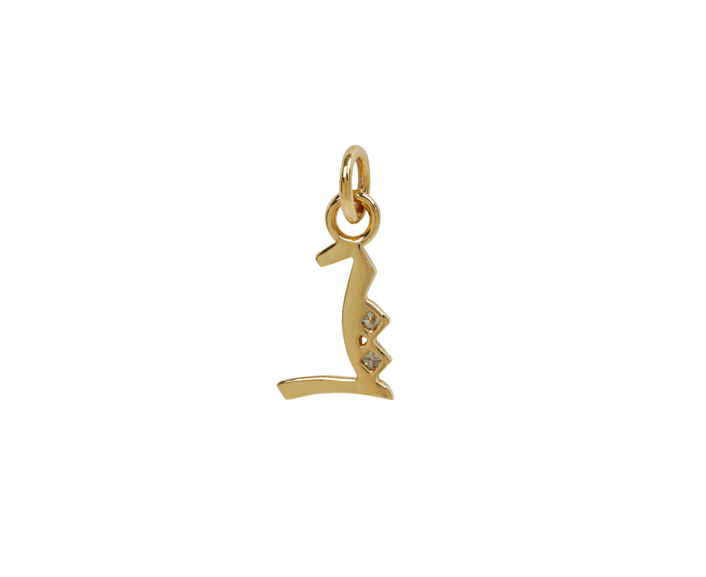 Square Cut Diamond Initial L Pendant ONLY