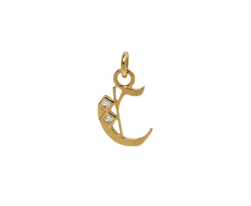Square Cut Diamond Initial C Pendant ONLY