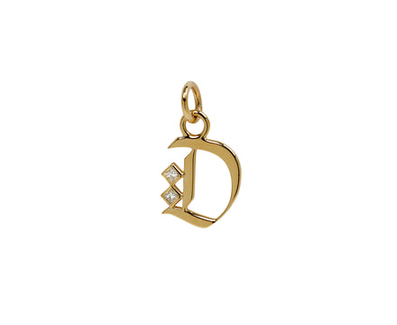 Square Cut Diamond Initial D Pendant ONLY
