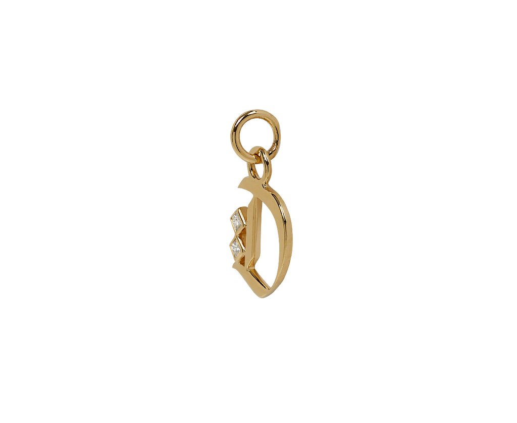 Square Cut Diamond Initial D Pendant ONLY