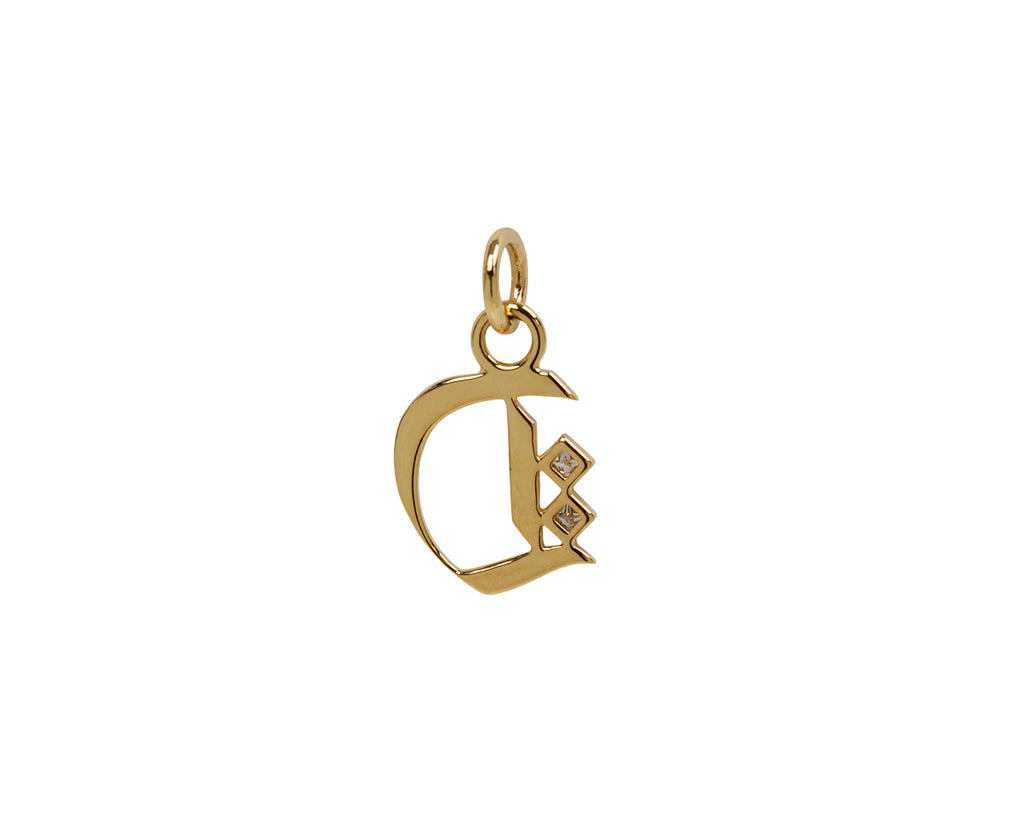 Square Cut Diamond Initial D Pendant ONLY