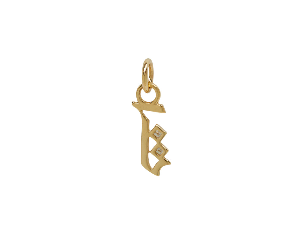 Square Cut Diamond Initial J Pendant ONLY