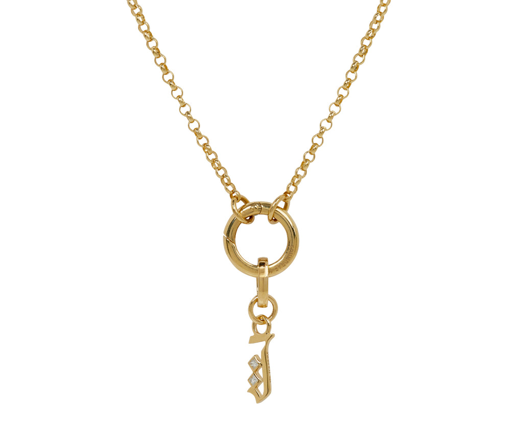 Square Cut Diamond Initial J Pendant ONLY