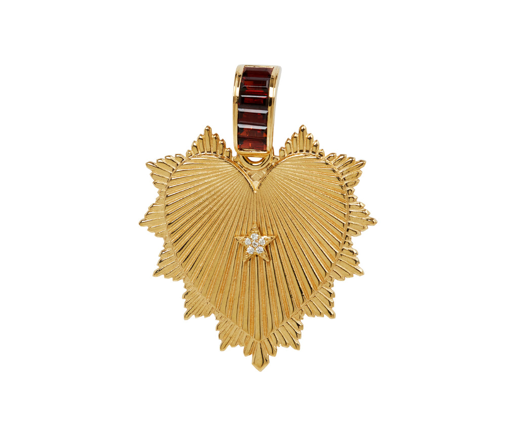 Oversized Heart Love Token with Garnet Bail Link ONLY