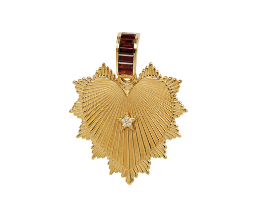Oversized Heart Love Token with Garnet Bail Link ONLY