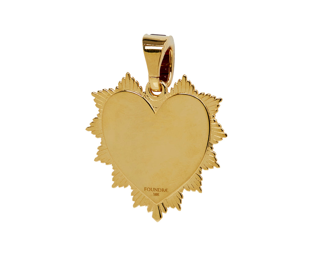 Oversized Heart Love Token with Garnet Bail Link ONLY