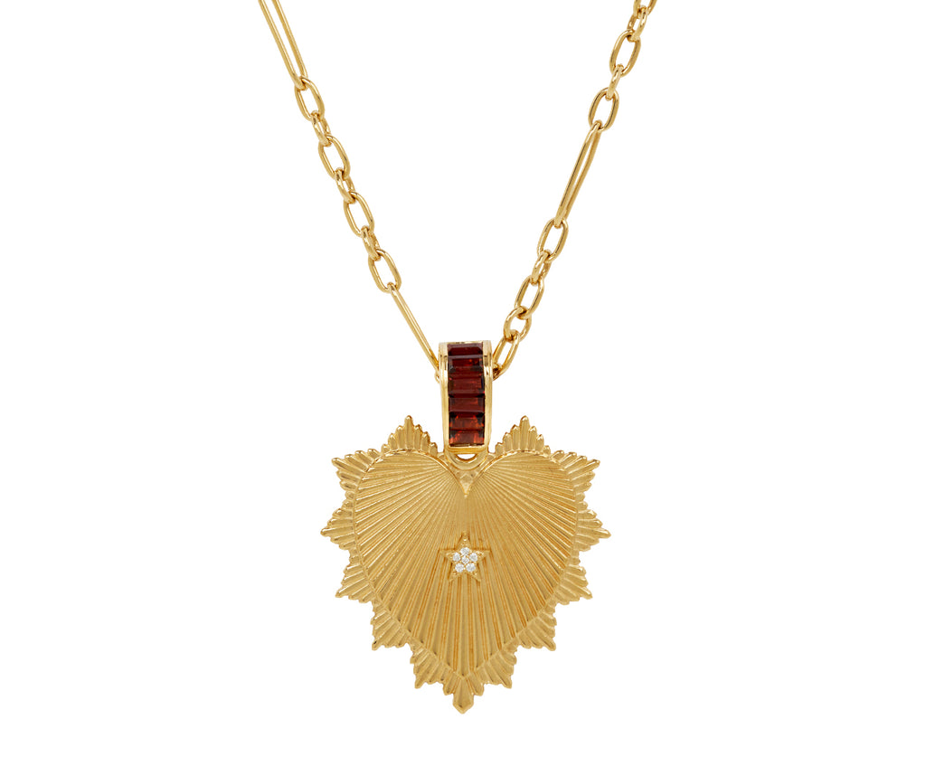 Oversized Heart Love Token with Garnet Bail Link ONLY