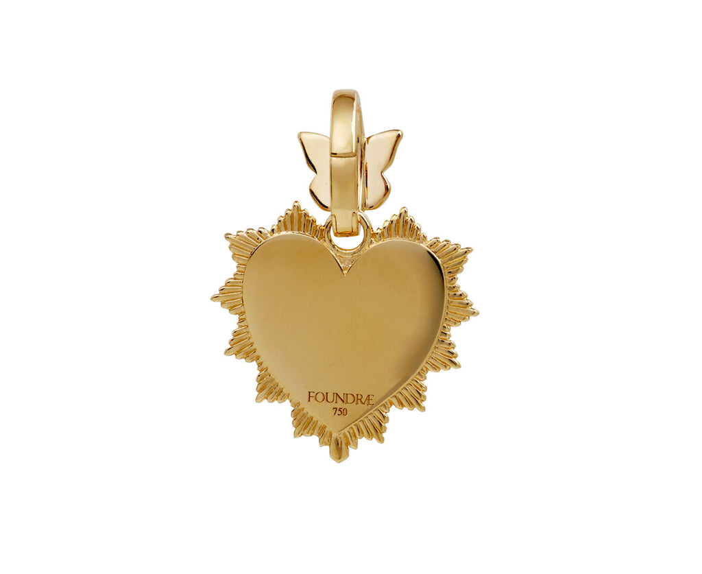 Medium Heart Love Token Medallion with Butterfly Annex Link