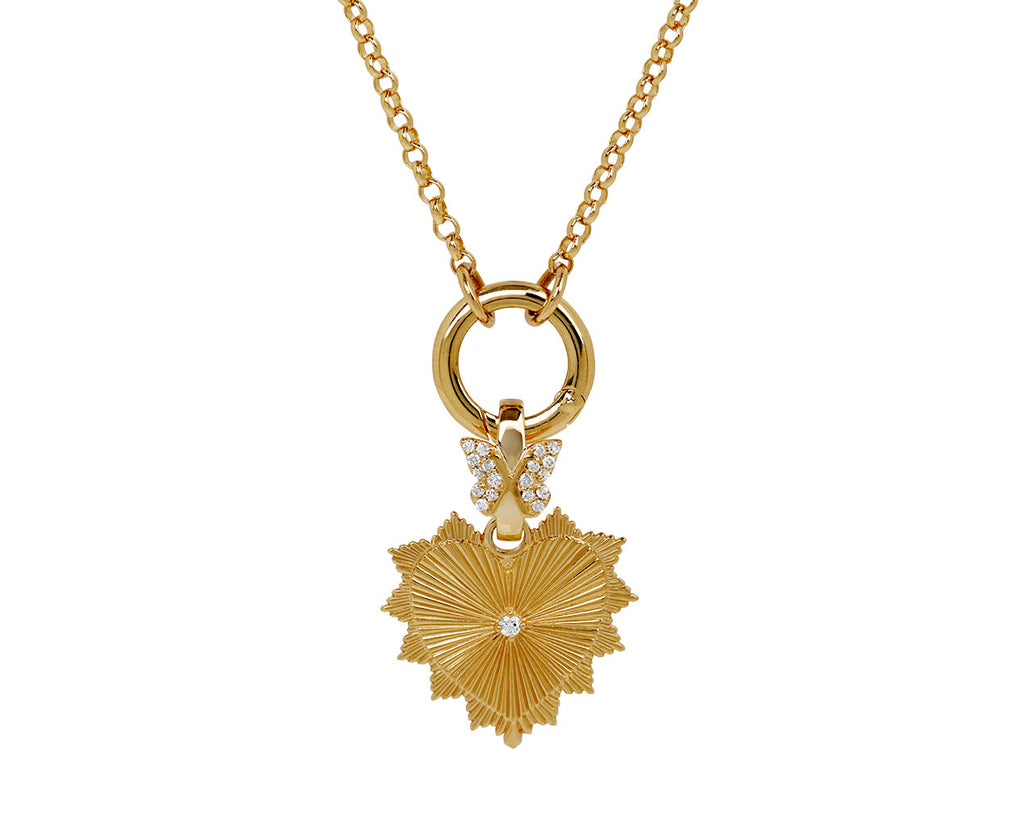 Medium Heart Love Token Medallion with Butterfly Annex Link