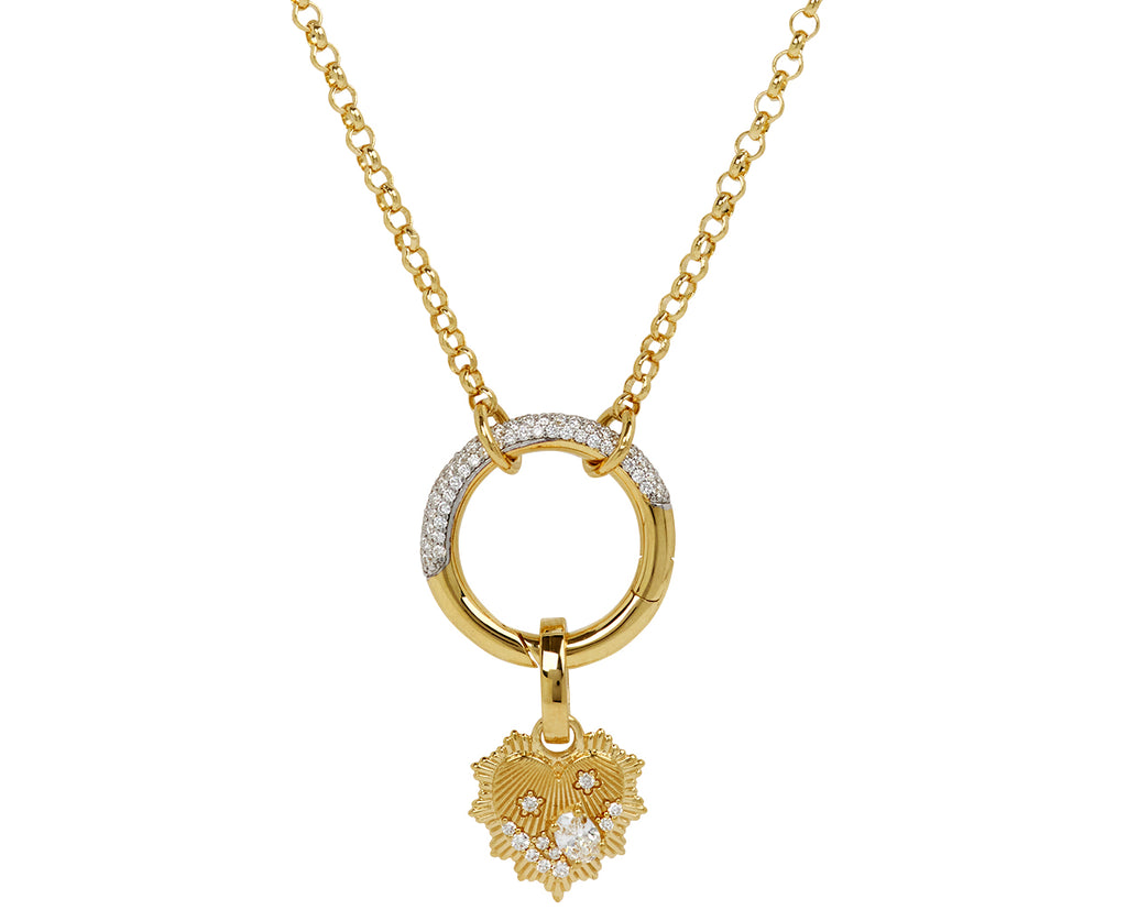 Miniature Encrusted Heart Medallion with Push Gate ONLY