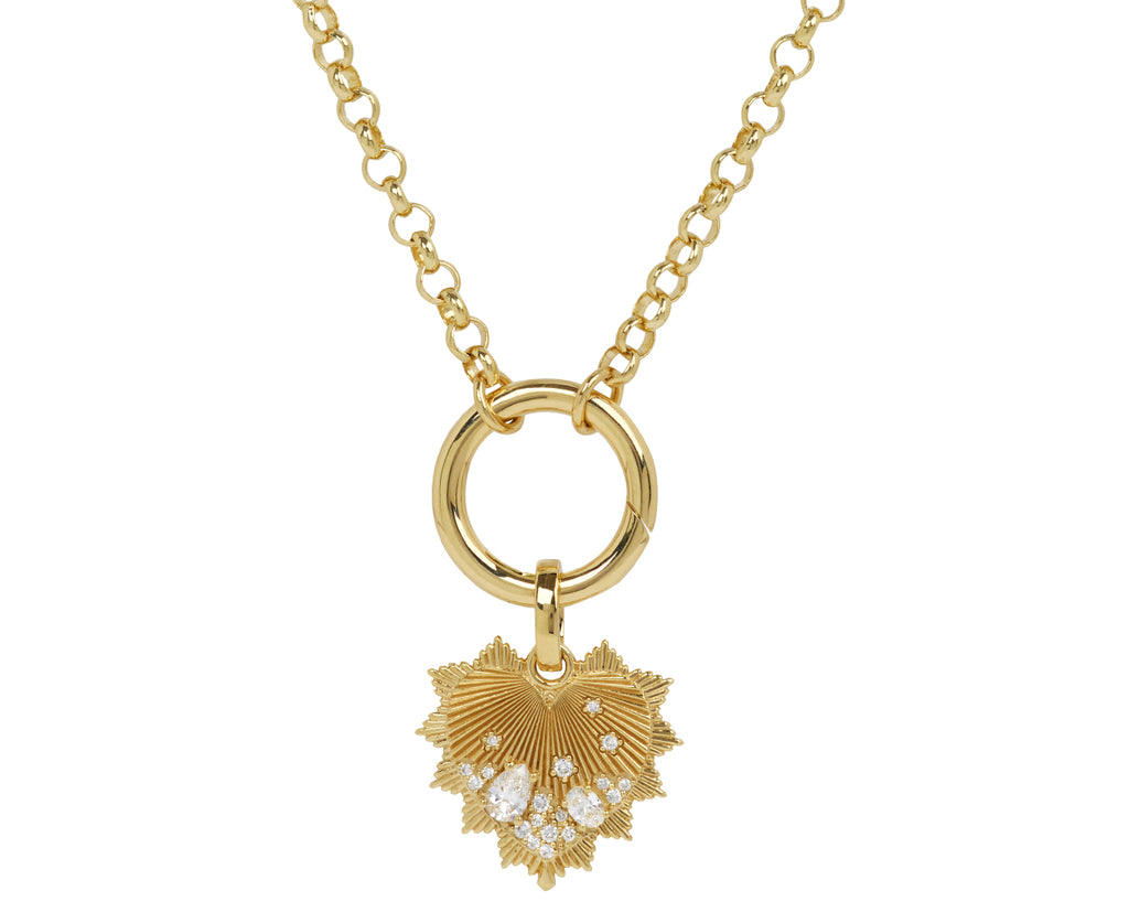 Medium Encrusted Heart Medallion with Push Gate ONLY
