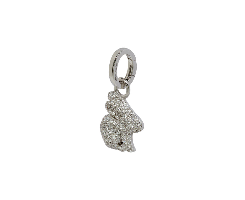 Diamond True Love Snow Bunny Pendant with Push Gate