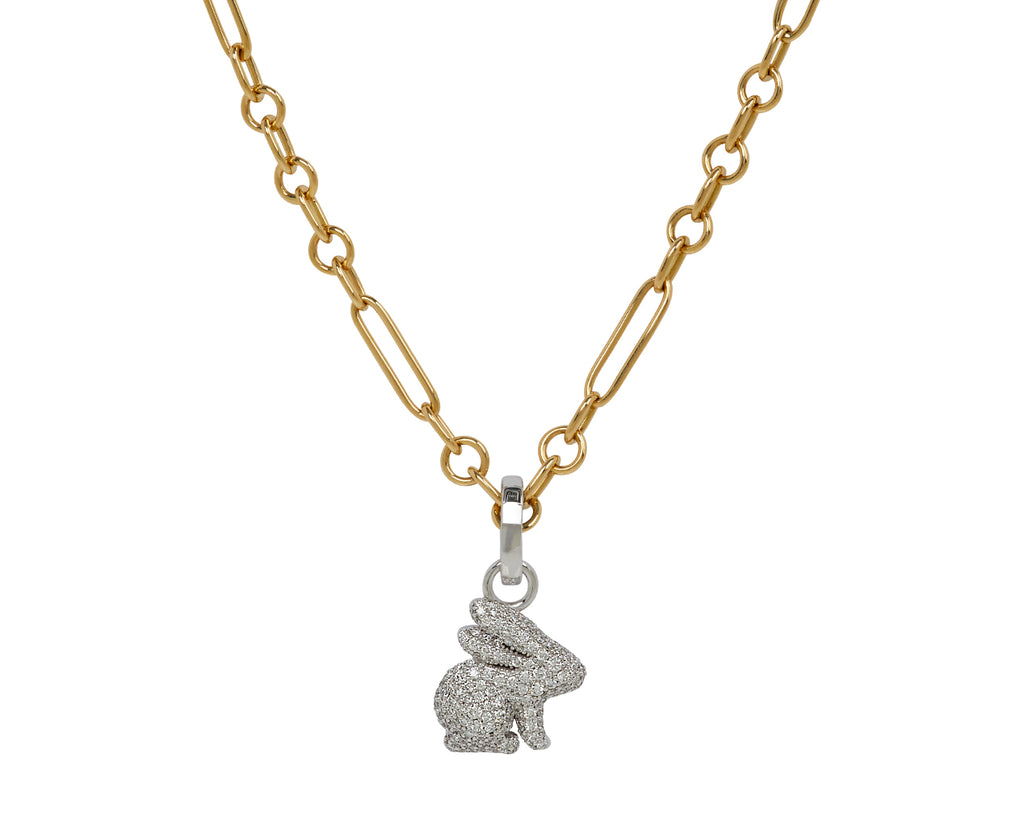 Diamond True Love Snow Bunny Pendant with Push Gate