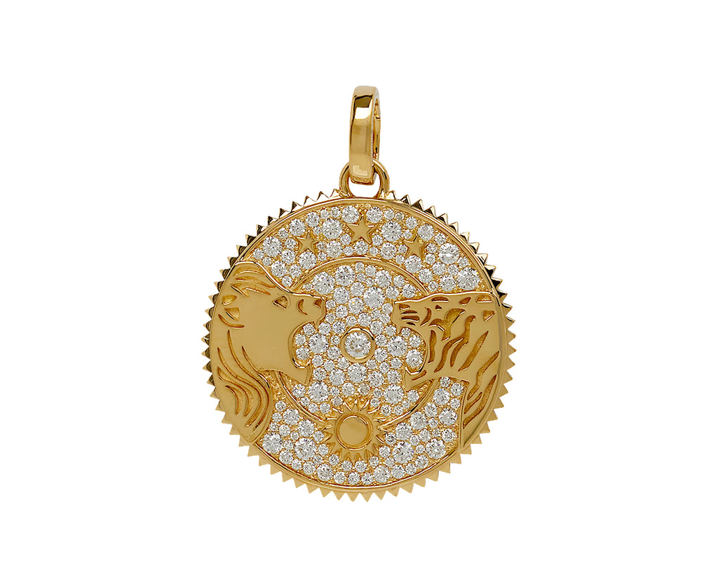 Large Pavé Solar & Lunar Medallion with Push Gate ONLY