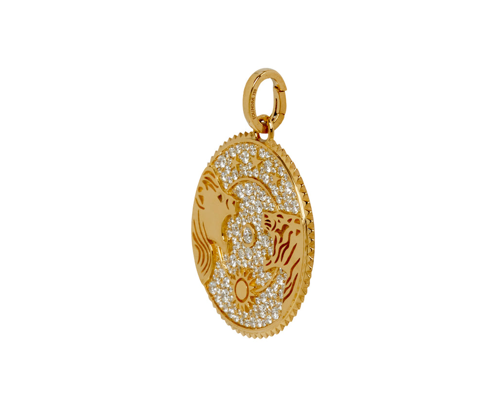 Large Pavé Solar & Lunar Medallion with Push Gate ONLY