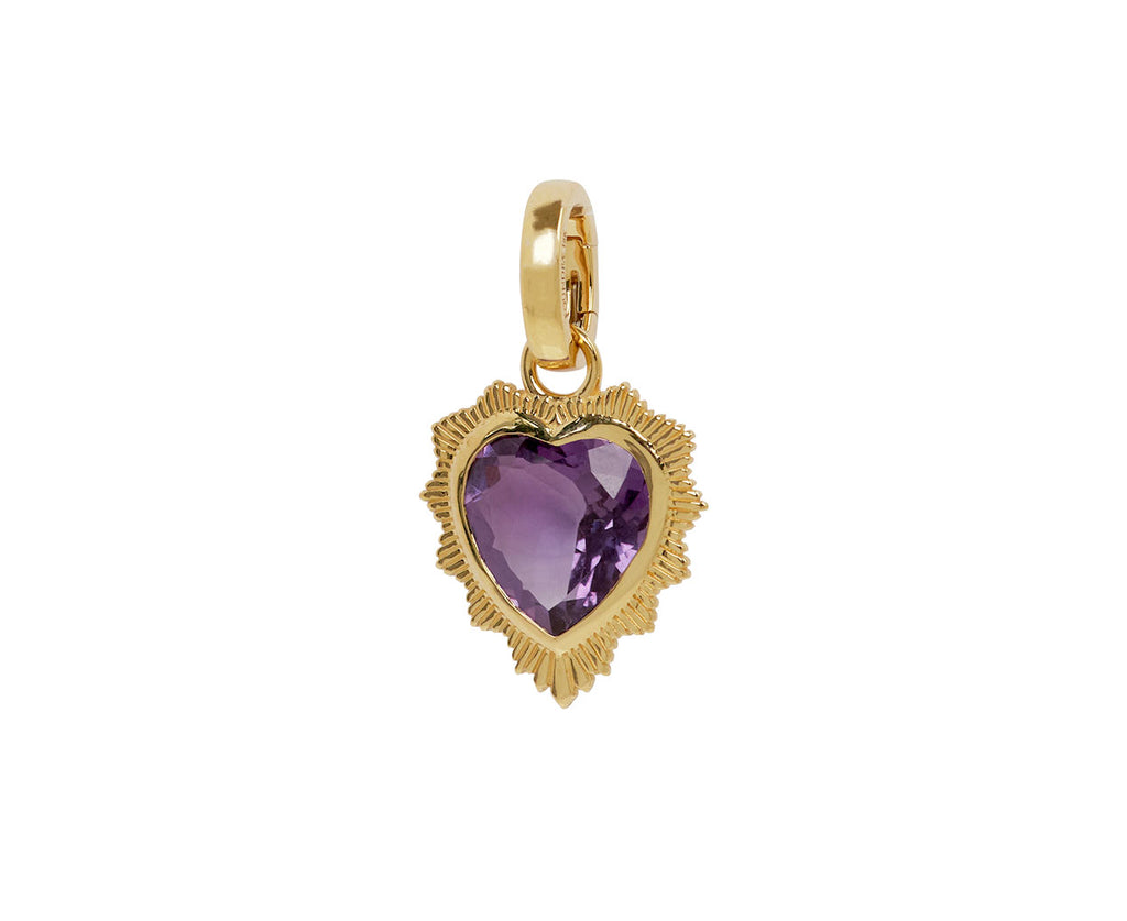 Amethyst Gemstone Heart Pendant and Push Gate ONLY