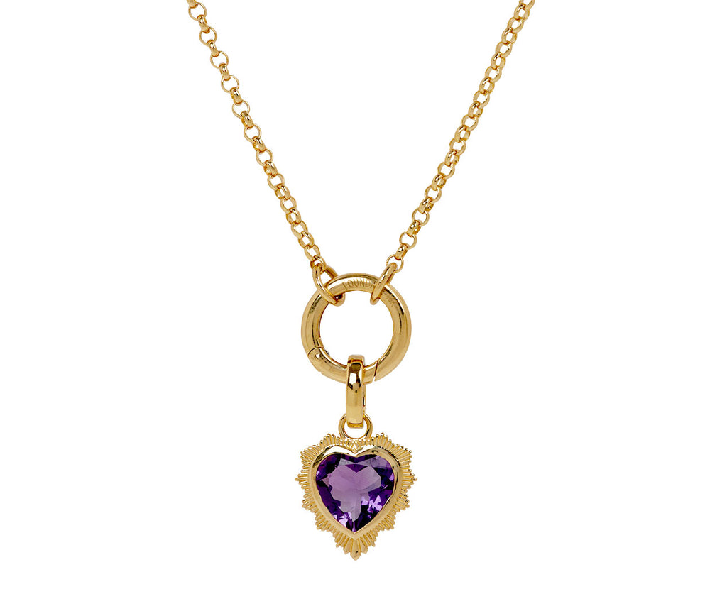 Amethyst Gemstone Heart Pendant and Push Gate ONLY