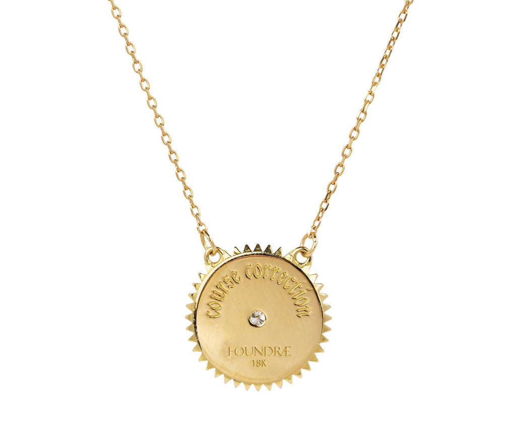 Black Internal Compass Petite Enamel Necklace